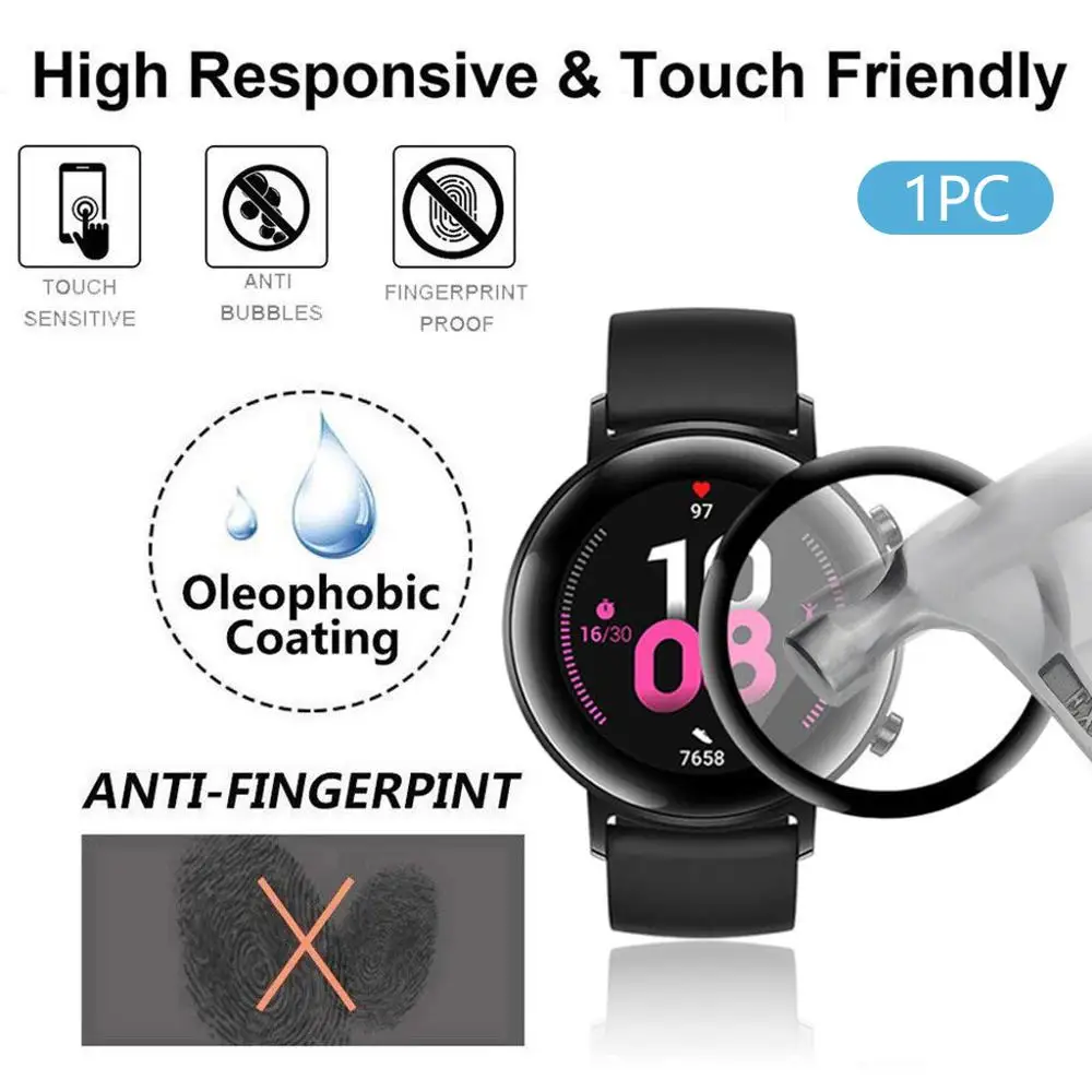 3D мягкая пластиковая защитная пленка для экрана Huawei Watch GT2 42 мм 46 полное покрытие