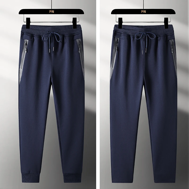 Winter Zip Pockets Thick Warm Fleece Sweatpants Men Joggers Sportswear Casual Track Pants Male Plus Size Thermal Trousers 8XL | Мужская