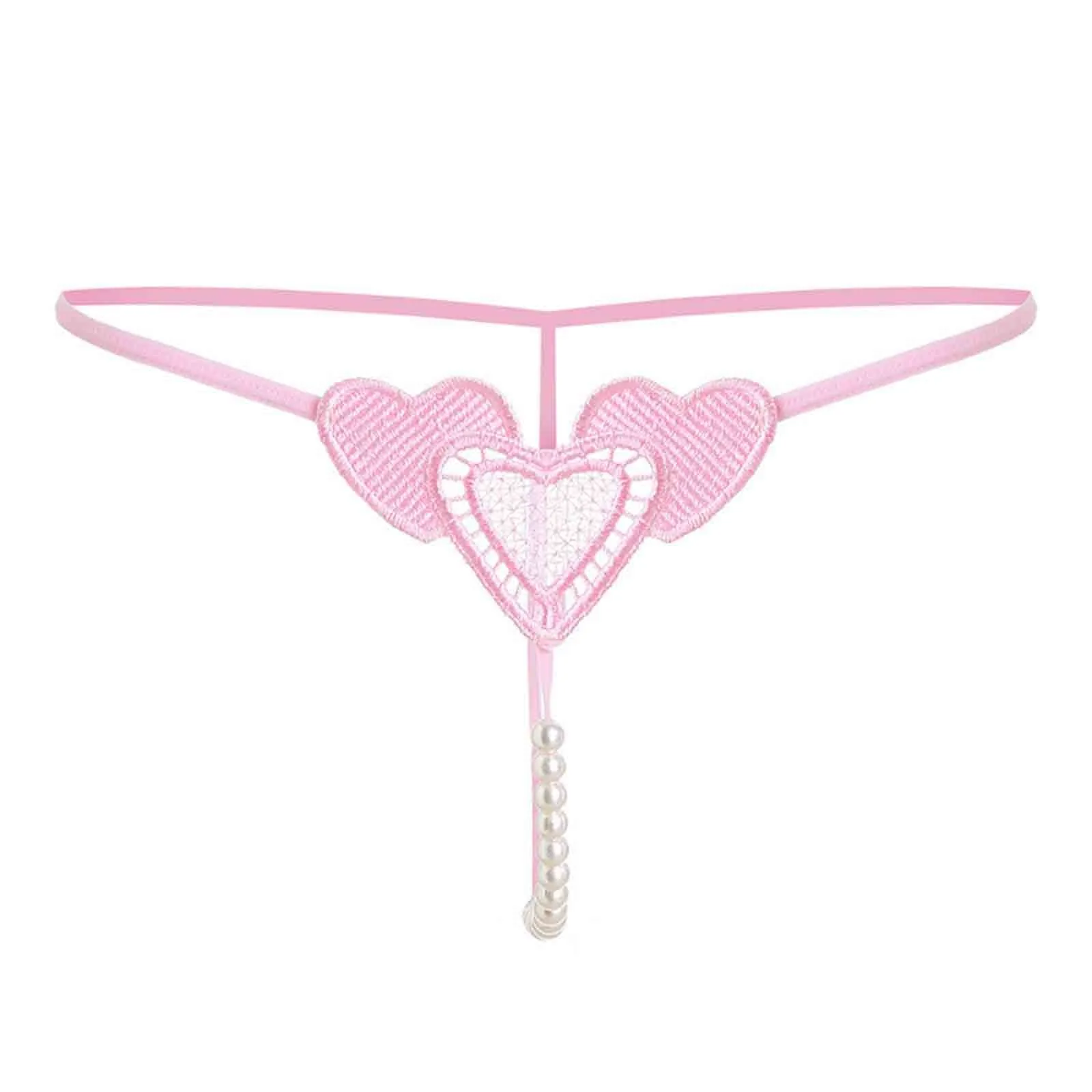 

Sexy Erotic Panties Pearl G-string Briefs for Women Lace Lingerie T-back Low Waist Underpants Underwear Lace Thongs Intimates