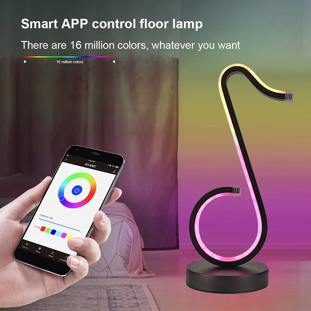 

Modern LED Wall Lamp Acrylic Iron Night Light Remote Control Musical Note Bedside Table Light Living Room Bedroom Table Lighting