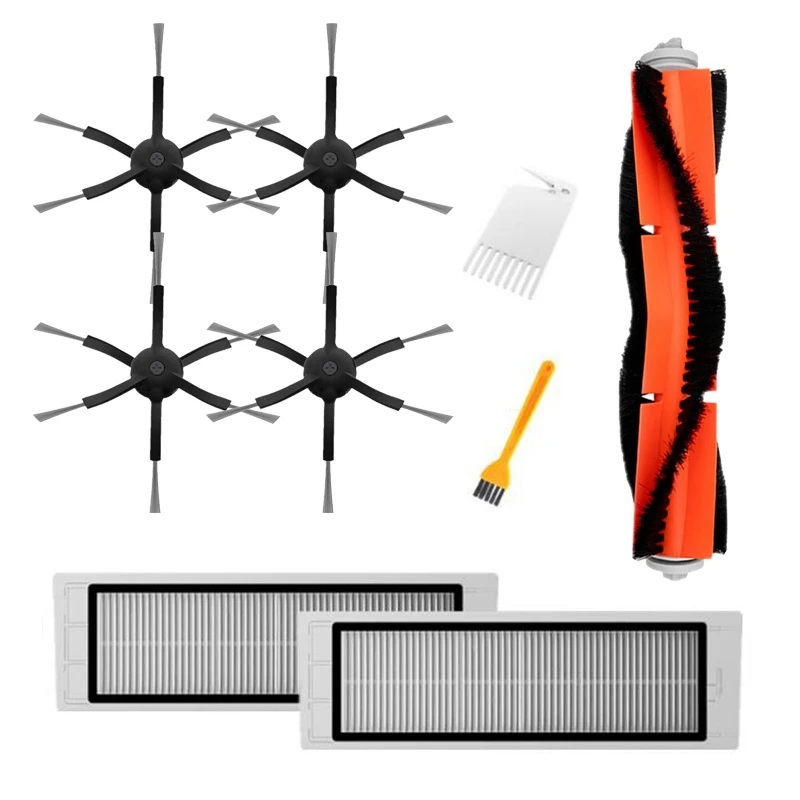Главная щетка + фильтр CPL чистящая 6 руки черного боковая для Xiaomi Roborock робот