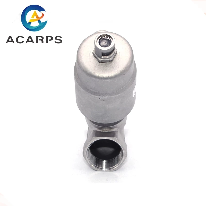 DN20 3/4 &quotBSP Нержавеющая сталь 304 ПТФЭ клапан углового сиденья с воздушным приводом