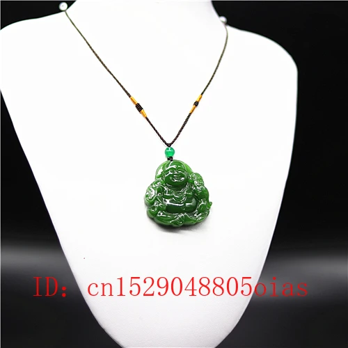 Натуральный зеленый китайский нефрит подвеска Maitreya ожерелье Шарм Jadeite ювелирные