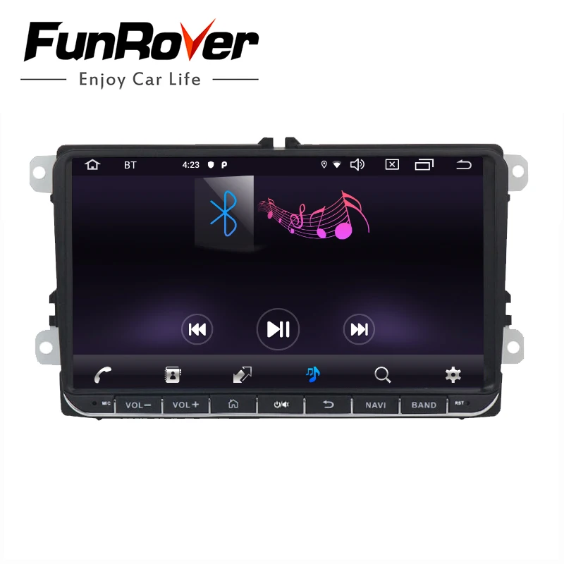 Funrover ips 2 din Android 9,0 Автомобильный dvd стерео gps для Volkswagen Polo Tiguan passat b5 b6 fabia mirrorlink wifi BT авто радио