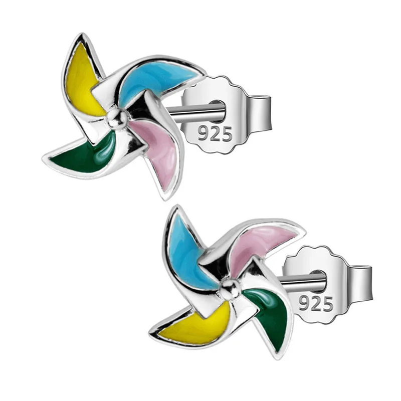 DS1383 Trusta 925 пробы серебряные женские ювелирные изделия Модные милые миниатюрные Асимметричные карамельные серьги с буквой для дочек девочек DS584 - Окраска металла: DS1383