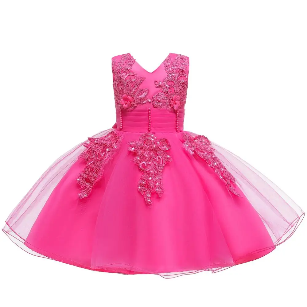 Hetiso Princess Flower Girls Wedding Dress Children Christmas Kids Baby Birthday Party Sleeveless Pink White | Детская одежда и