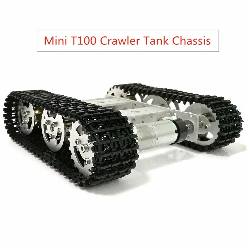 DIY Мини T100 гусеничный Танк автомобиль шасси умный робот Черный Серебряный