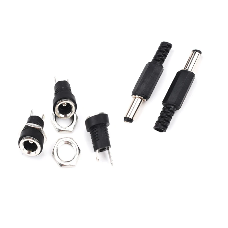10 шт./лот DC022B DC005 разъем питания постоянного тока 2 1x5 5 5x5 Гнездовой Jack + штекер