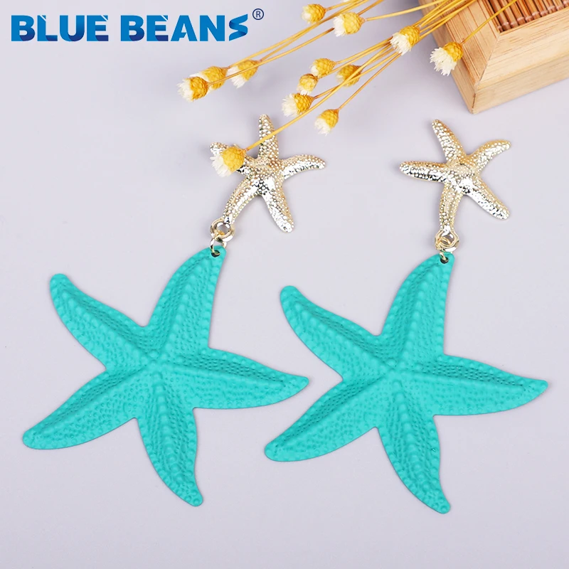 Серьги в богемном стиле с морской звездой женские висячие украшения из металла