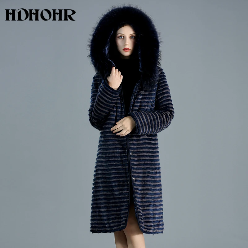 HDHOHR 2020 настоящая шуба из натуральной норки с пухом двухсторонняя одежда женская