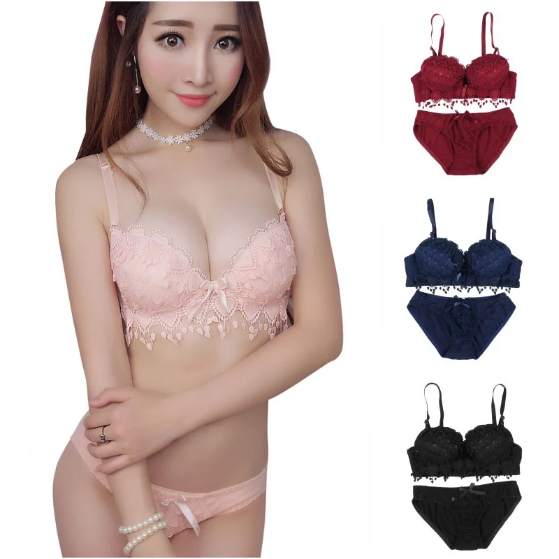 

Sexy Lace Bra Sets Women Lace Seamless Embroidery Bralette Wireless Breathable Underwear Lingerie Set 4 Color