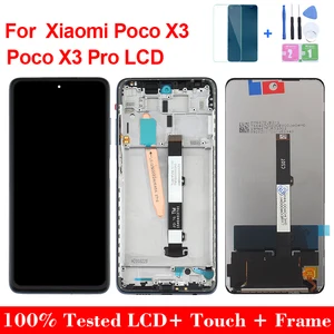 original for xiaomi poco x3 display lcd mobile phone touch panel for poco x3 pro nfc lcd replacement parts m2007j20cg display free global shipping