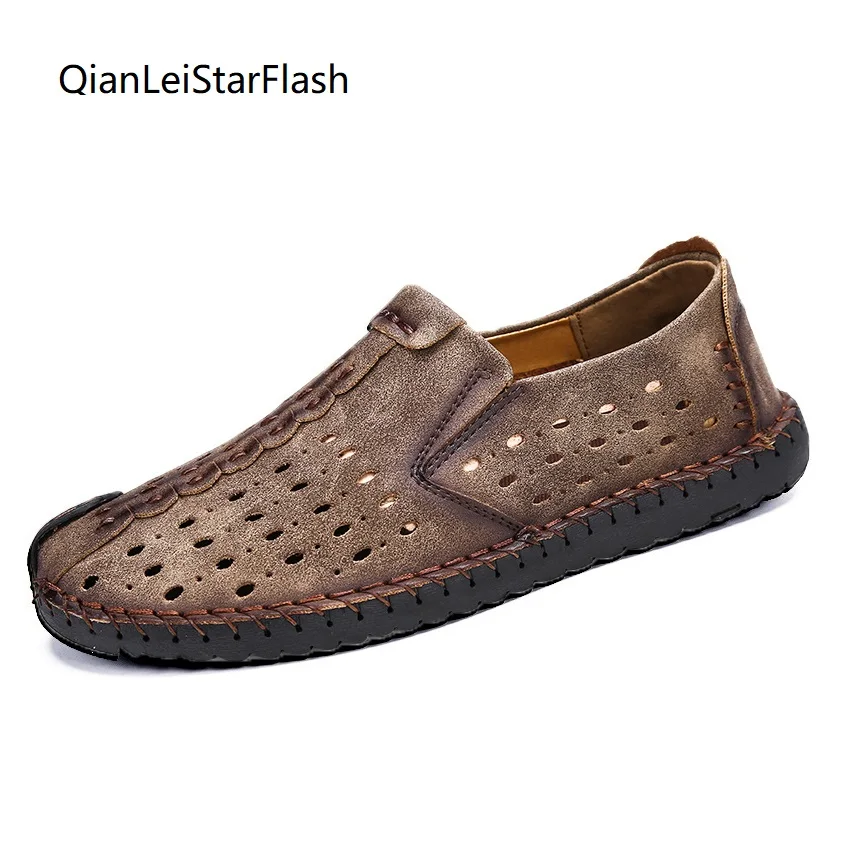 

Leather New Summer Men Comfortable Casual Split Loafers Man Quality Flats Hot Sale Moccasins Shoes Sneaker