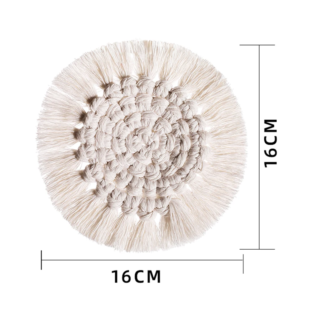 

Soft Heat Insulated Non Slip Pad Northern European Macrame Cup Pad Restaurant Kitchen Non-Slip Insulation Mug Mat