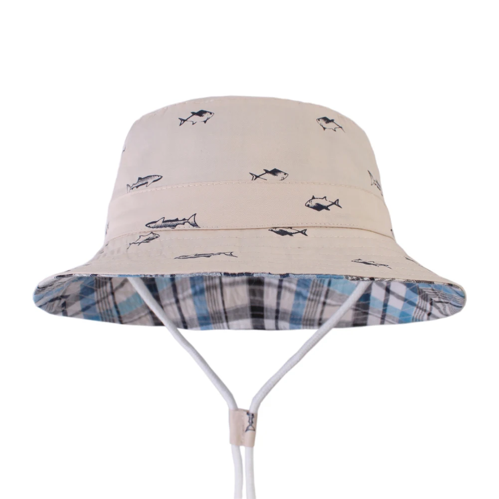 Детская летняя Солнцезащитная шляпа с принтом рыбы из мультфильма Кепка защитой