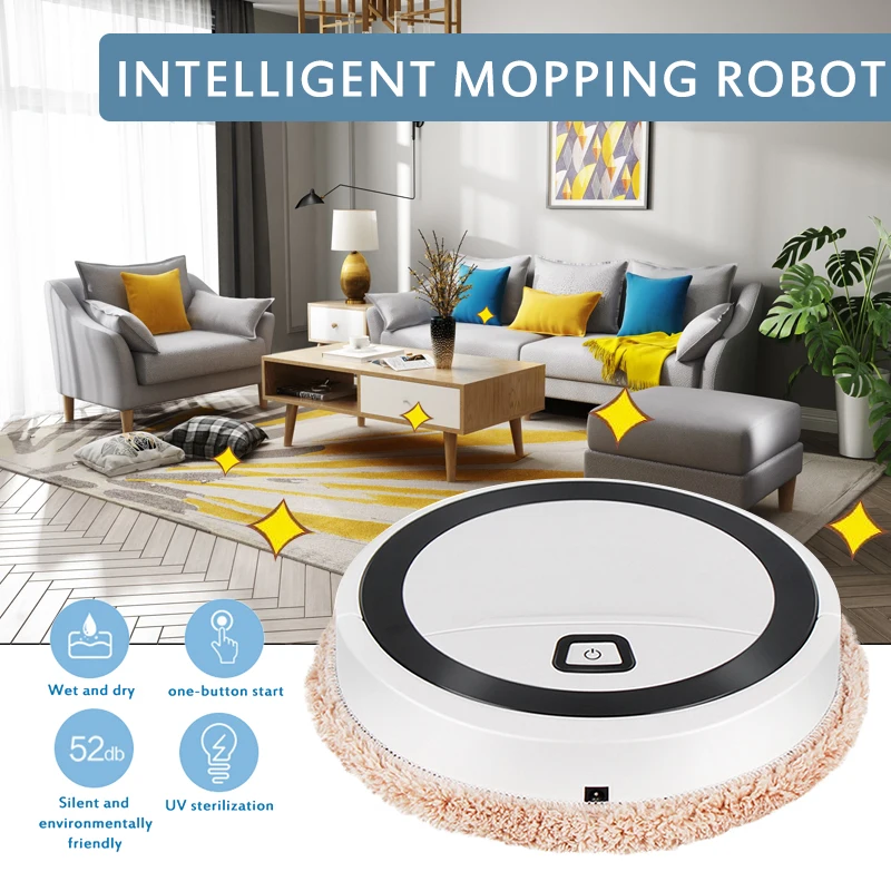 

Ультратонкий робот-очиститель с функцией сухой и влажной уборки и USB-зарядкой