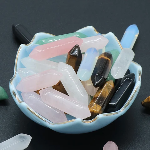 Натуральный розовый кварц и опал, двуглавый конус, 1 шт.