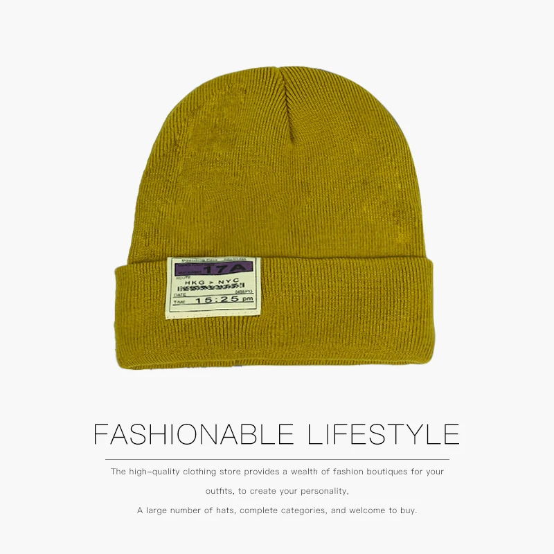 Осенне-зимняя шерстяная шапка женская Корейская версия дикая вязаная модная