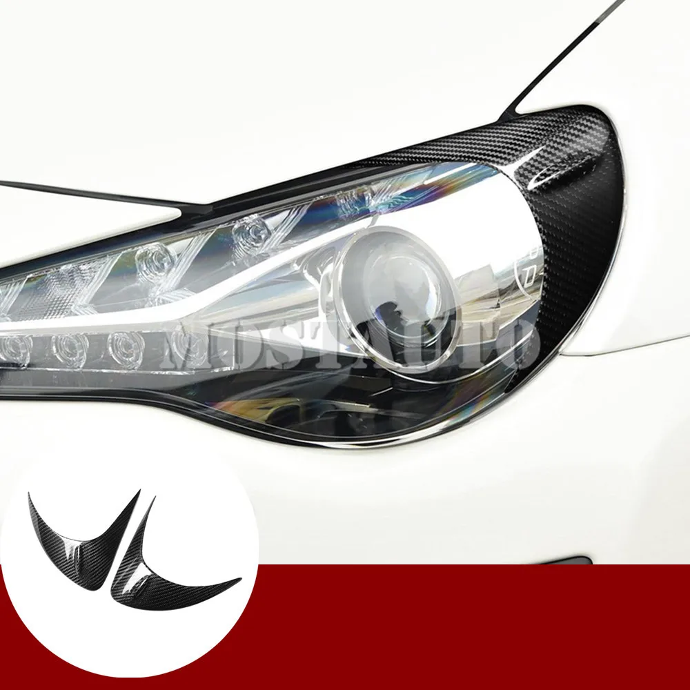 For Toyota 86 GT86 Scion FR-S Real Carbon Fiber Exterior Headlight Cover Eyelid Eyebrow Trim 2012-2020 Car Accessories