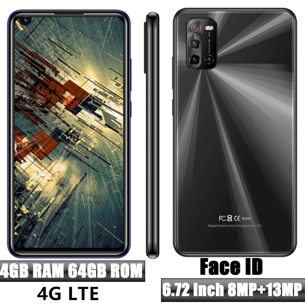

Global 4G LTE Smartphones 7T 4G RAM+64G ROM 6.72" Face ID 8MP+13MP Front/Back Camera Android Mobile Phones Celulares Unlocked