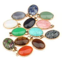 natural stone agates pendant oval shape pendants for jewelry making diy necklace accessories size 3 61 90 7cm