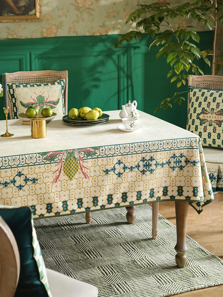 

Thanksgiving Festival Velvet Tablecloth New Year Dining Table Cover Anti-fouling Home Party Christmas Decorations Table Cloth