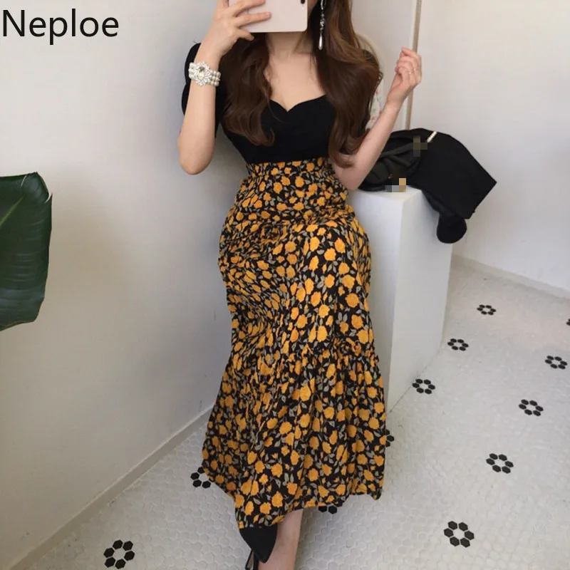 Neploe вязаные футболки женские корейские шикарные плиссированные Женские топы с V