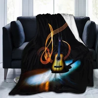 new fashion 3d guitar music personality printed flannel blanket sheet bedding soft blanket bed cover home textile decoration