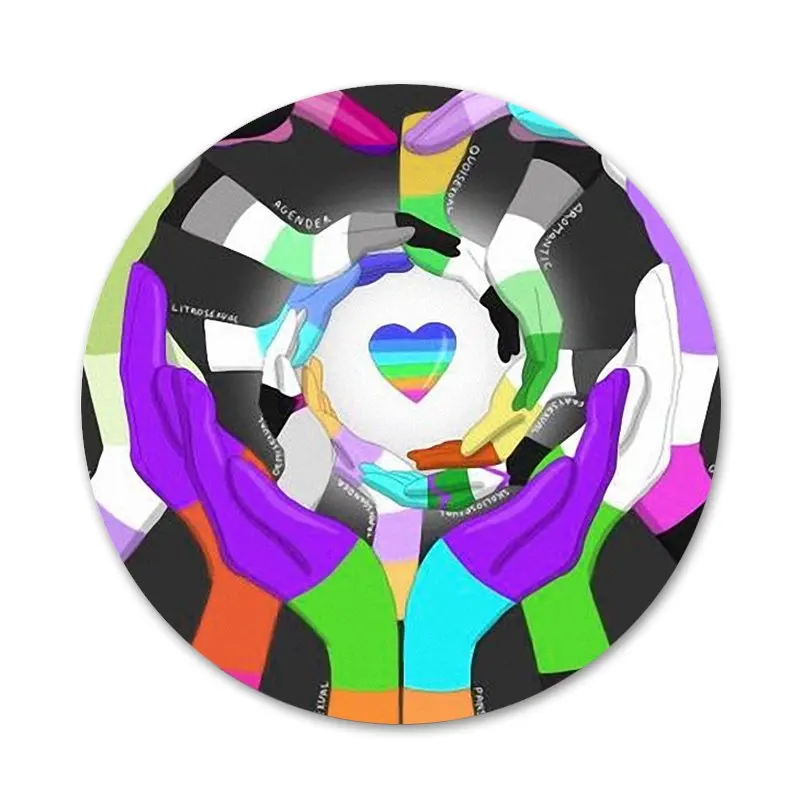 Гей лесбиянок ЛГБТ Радужный Флаг гордость искусство Значки Металлические для