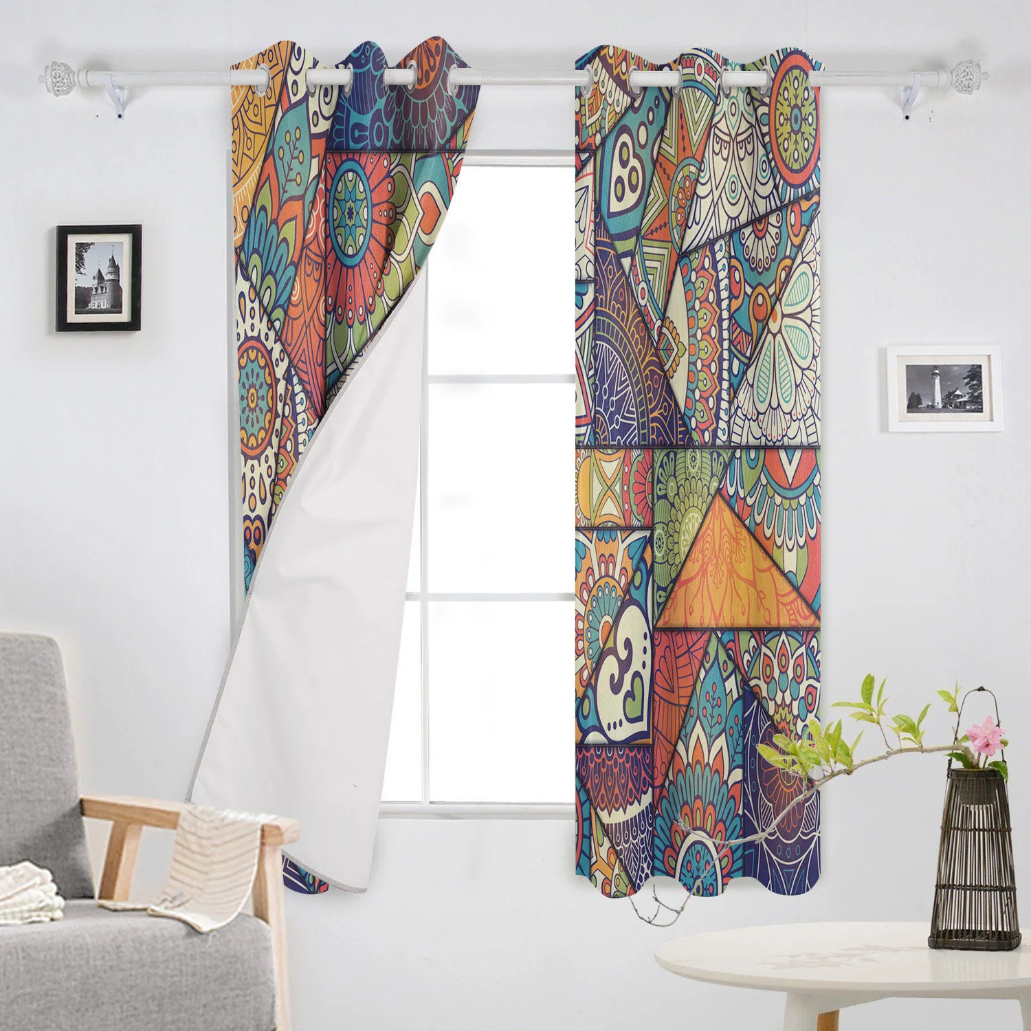 Треугольные оконные шторы в богемном стиле занавески из Индии для гостиной кухни