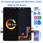 Super Amoled для SAMSUNG GALAXY A8 2018 Duos A530 A530F lcd A530FDS ЖК-дисплей сенсорный экран дигитайзер в сборе