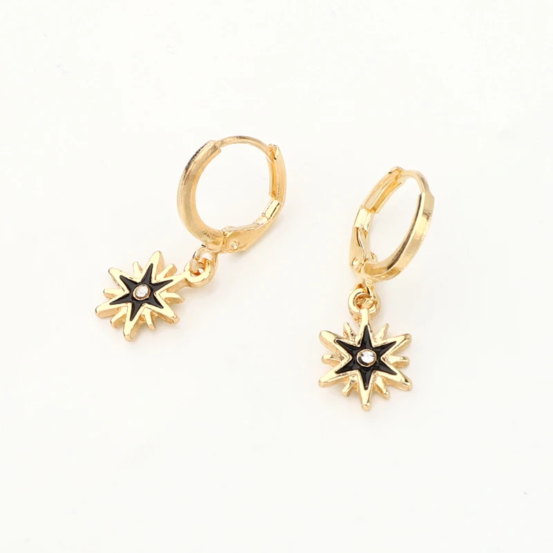 1Pair 2020 New Gothic Meteor Star Hoop Earrings for Women Gold Color Tiny Huggie Charm Hoops Minimalist Jewelry E499 | Украшения и