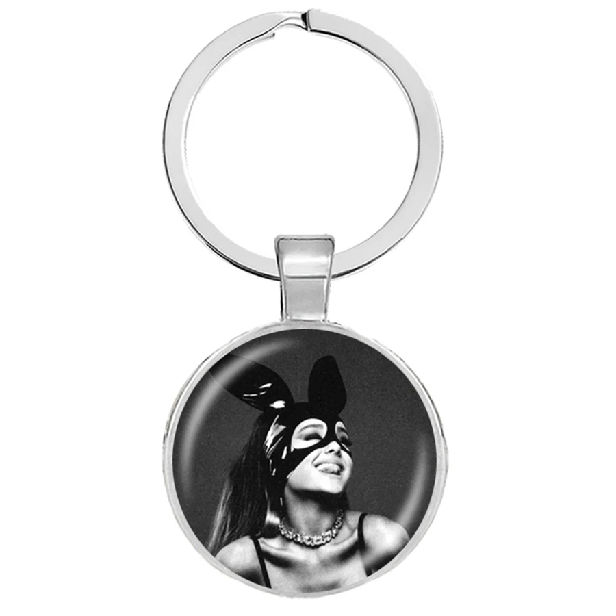 Ariana Grande Keychains 7 Rings Music Fans Souvenirs Superstar Art Glass Cabochon Pendants Keyrings Fashion Jewelry Llaveros | Украшения и