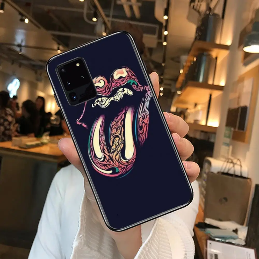 

Art Music Rollings Stones Tongue Phone cover hull For SamSung Galaxy S 6 7 8 9 10 20 21 Plus Edge E note 5G Lite Ultra black s