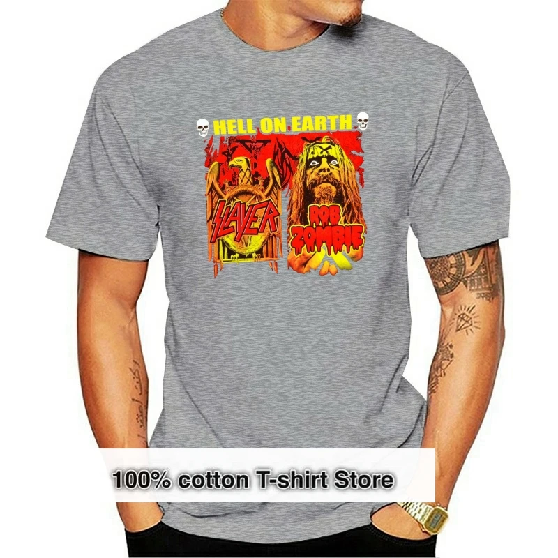 

Slayer Rob Zombie Hell On Earth 2011 USA Cdn Tour Black T Shirt New All Sizes T-Shirt Shirt Men