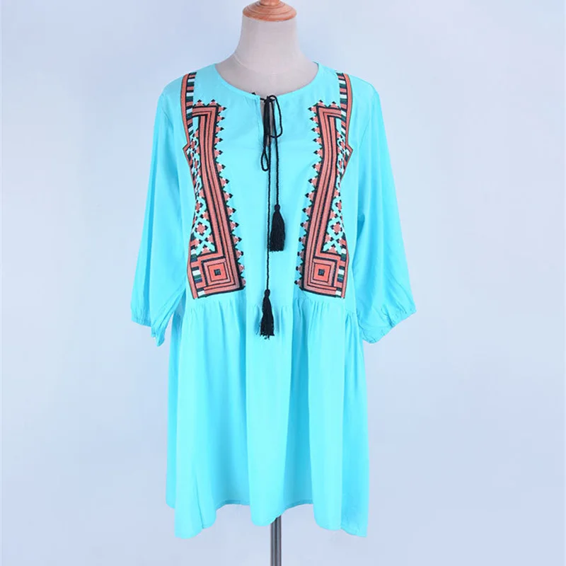 Летний купальник накидка новинка вышивка наряд кафтан на пляж для женщин хлопок