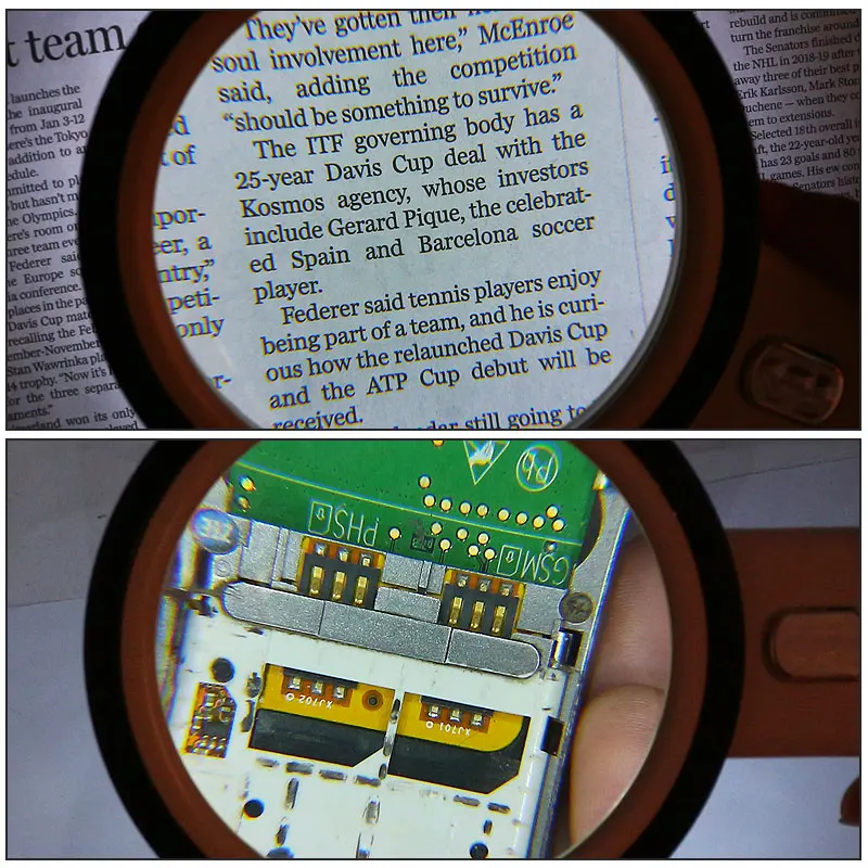 Увеличительное стекло с 10 светодиодный ручная Лупа подсветкой большая линза