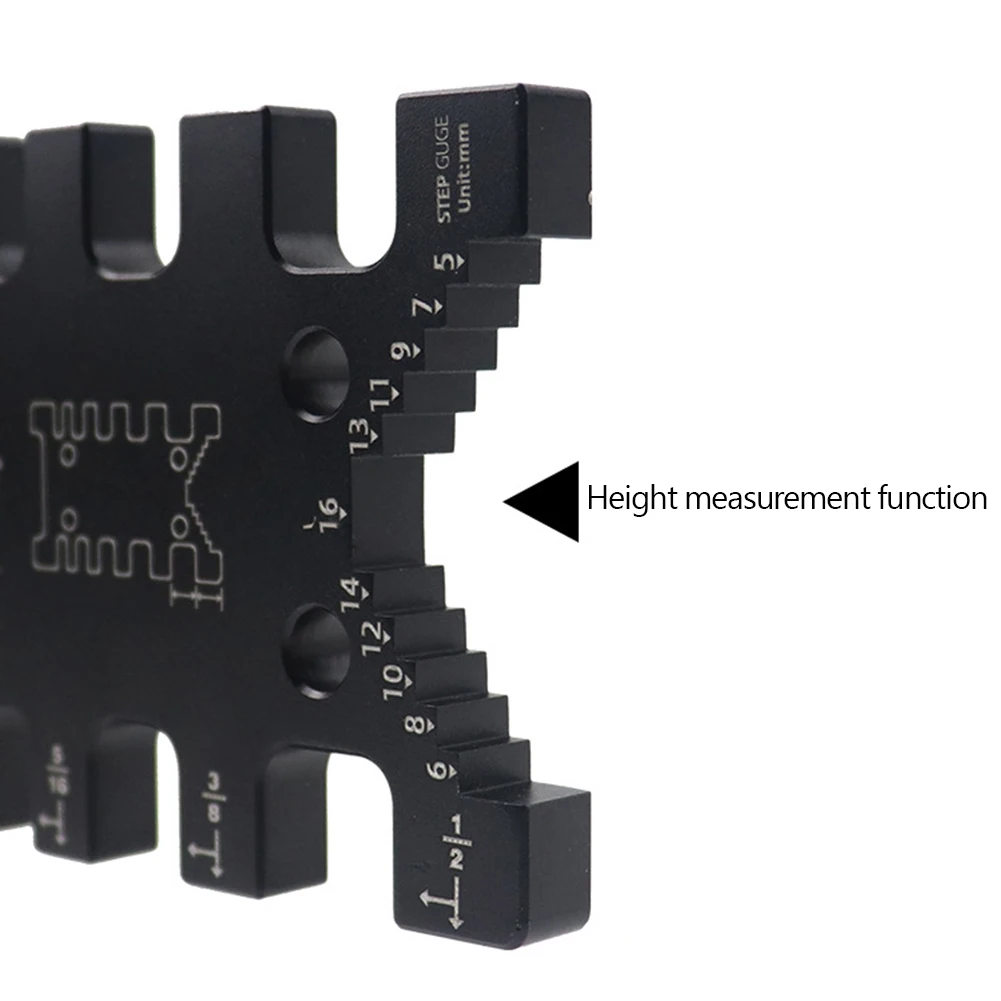 

New Meter Card Metric Imperial Carpentry Router Saw Aluminum Tenon High Precision Imperial Card Gauge Measuring Ruler