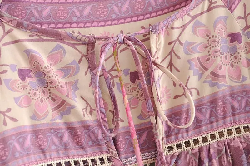 Everkaki Boho блузки с цветочным принтом, Рубашки, Топы, женские, с кисточками, с завязками на шее, с длинными рукавами, винтажные топы, блузки, женские,, Осень-зима