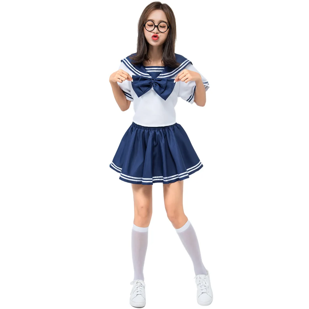 

Parent-Child Suit Adult Navy Sailor Parent-Child Stage Wear Student Uniform Japanese and Korean Sailor Uniform