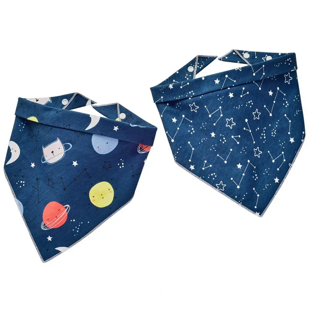 Baberos con patr&oacute;n de dibujos animados para beb&eacute;, Bandana triangular ajustable, Baberos para beb&eacute;, delantal de alimentaci&oacute;n para ni&ntilde;os y ni&ntilde;as, 2 uds.-3