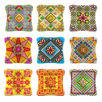 latch hook cushion bohemian pattern pillow case crochet hobby crafts diy yarn for embroidery art cushion cover sofa bed pillow