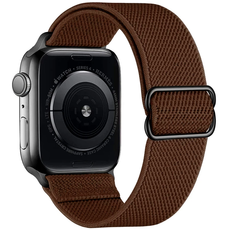 

Ремешок резиновый для Apple watch band 44 мм 40 мм 38 мм 42 мм, регулируемый эластичный нейлоновый соло-браслет для iWatch series 3 4 5 6 se