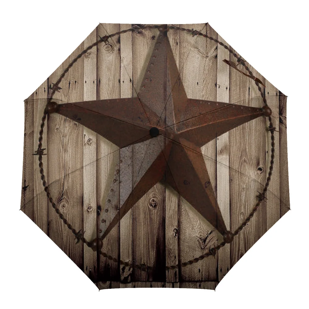 Ретро деревянный Западный Техас звезда восемь костей автоматический складной