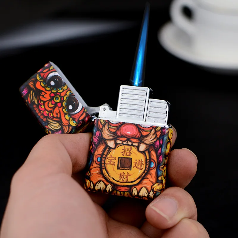 2019 Новый китайский стиль компактная Бутановая струйная Зажигалка Факел турбо
