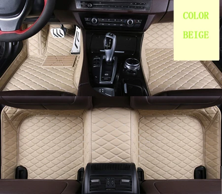 Beige Кожаные автомобильные коврики для Skoda все модели Великолепная Октавия kodiaq rapid, Yeti автостайлинг Автоаксессуары - Название цвета: Beige