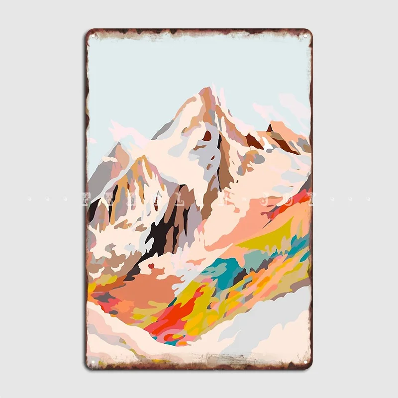 

Стеклянные горы металлический знак настенная роспись для вечевечерние таблички фотоплакат