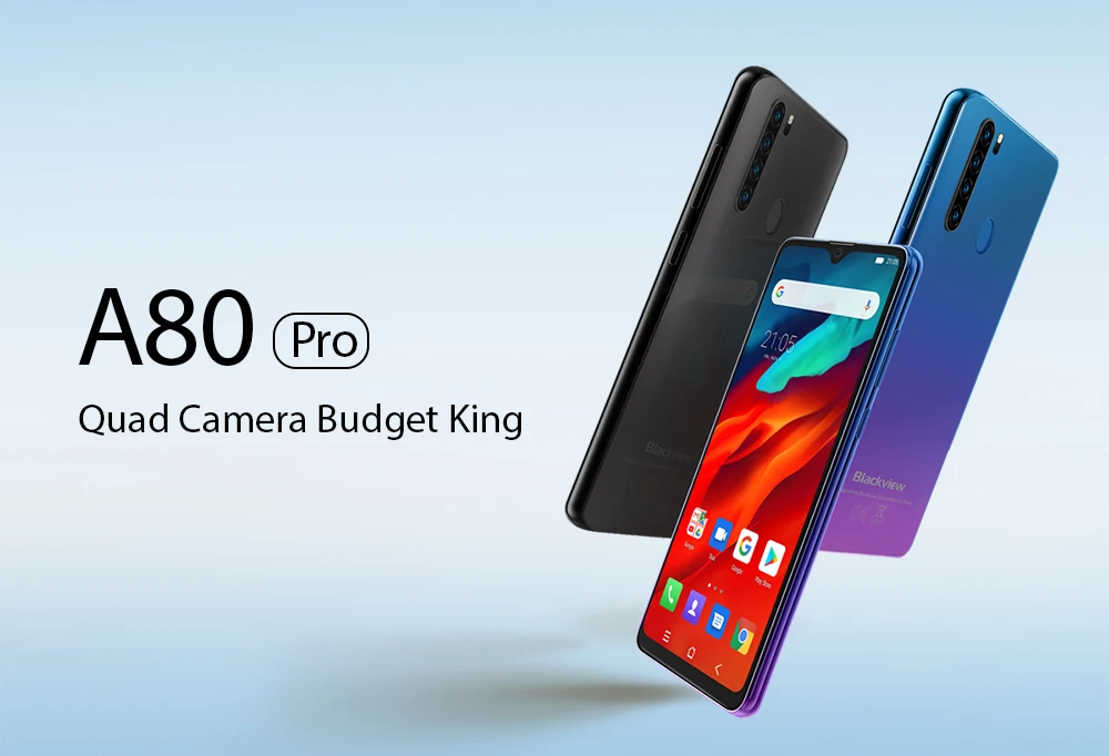 Blackview A80 Pro 6,49 ''4 GB 64GB Android 9,0 4G смартфон Helio P25 Quad Cameras глобальная версия 4680mAh мобильный телефон