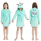 Платье для маленьких девочек с капюшоном в виде единорога халат Kigurumi Единорог аниме с персонажами из мультфильмов детская одежда для сна пижамы для детей Детские Банные халаты для детей, пижамы для детей, ночное белье