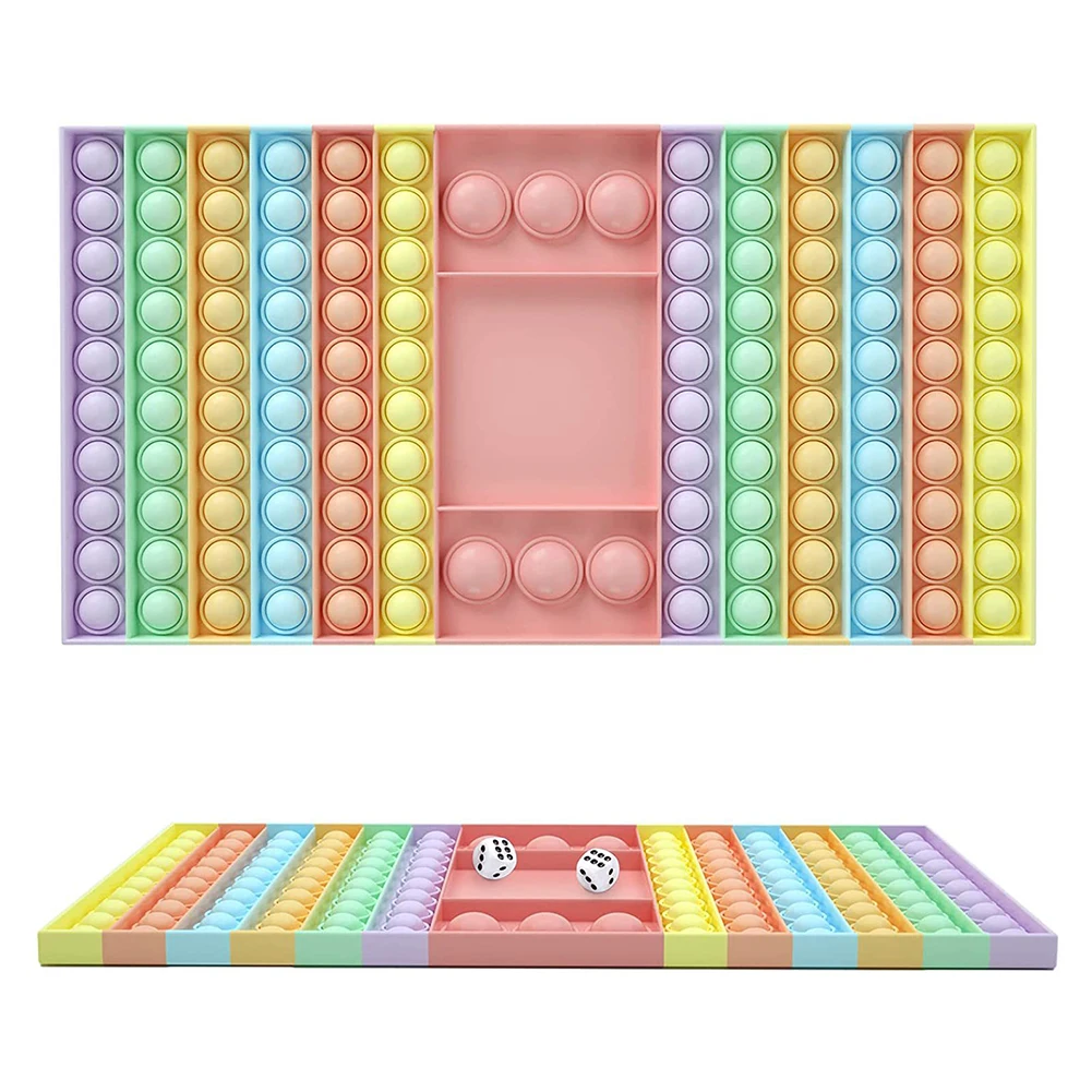 

Big Size Fidget Toys Simple Dimple Push It Rainbow Chess Board Push Bubble Toy Adult Stress Relief Toy Family Table Board Games